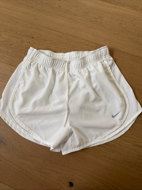 Nike Pants - Nike Women's White Athletic Shorts with Silver Swoosh